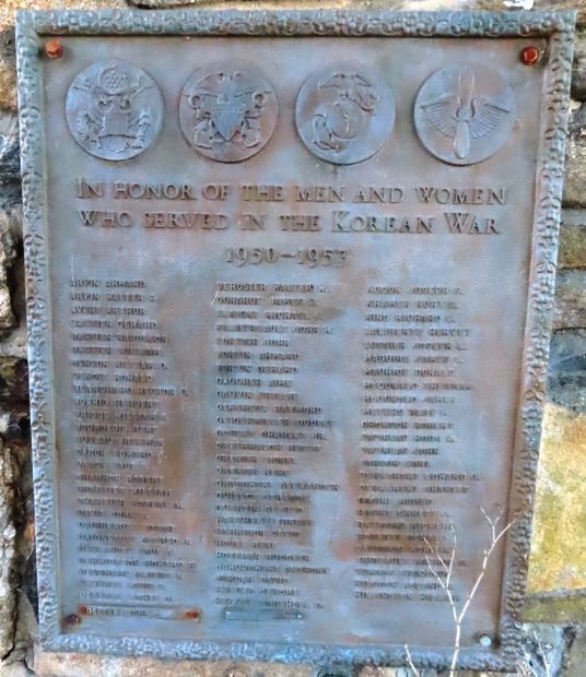 TOWN OF SPRAGUE KOREAN WAR MEMORIAL PLAQUE