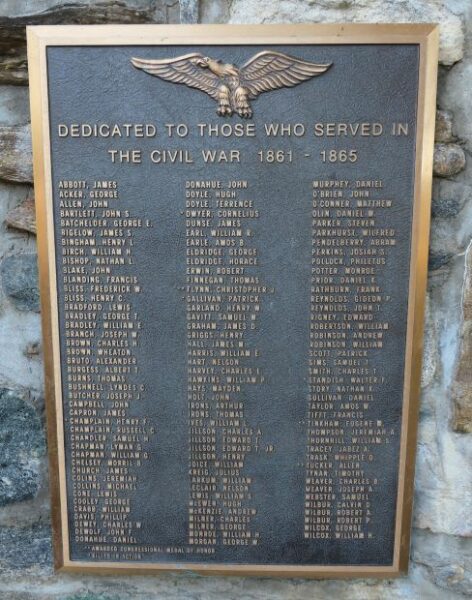 TOWN OF SPRAGUE CIVIL WAR MEMORIAL PLAQUE