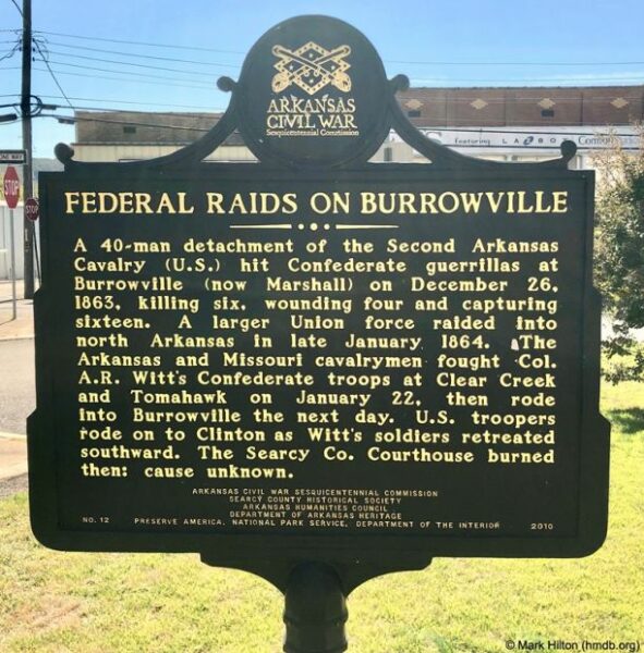 FEDERAL RAIDS ON BURROWVILLE MEMORIAL MARKER