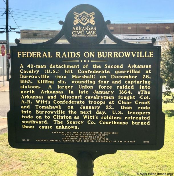FEDERAL RAIDS ON BURROWVILLE MEMORIAL MARKER