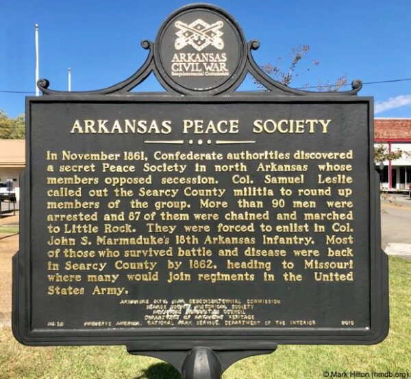 ARKANSAS PEACE SOCIETY MEMORIAL MARKER