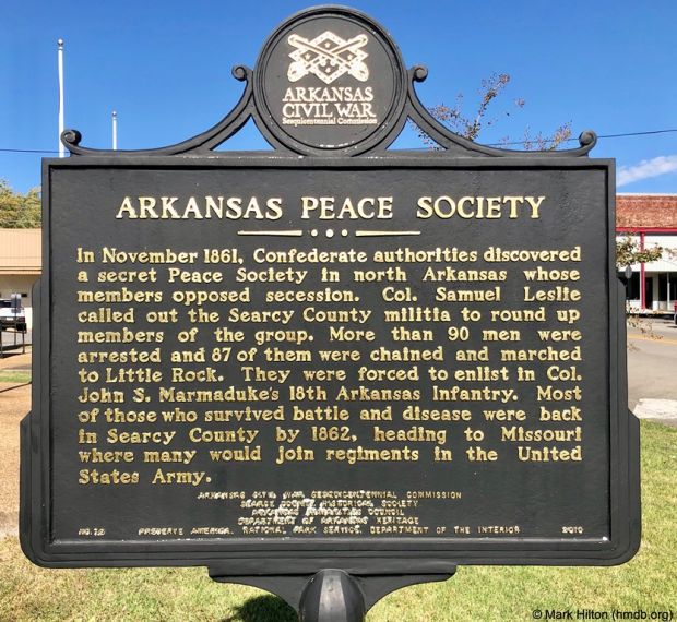 ARKANSAS PEACE SOCIETY MEMORIAL MARKER