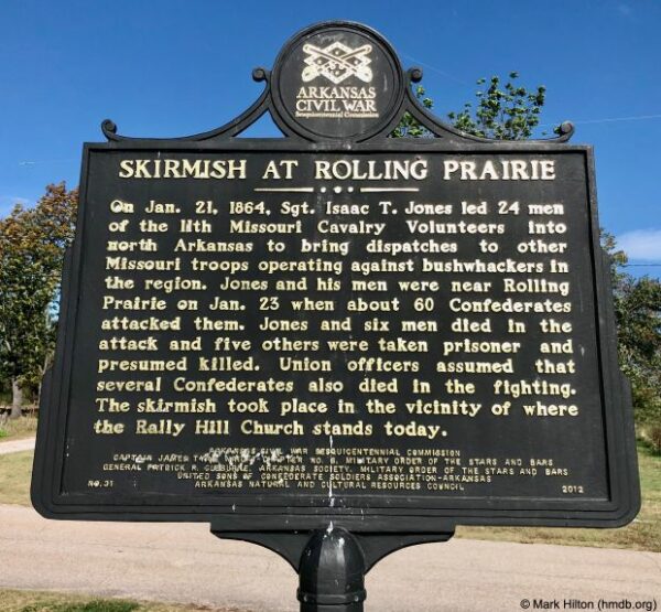 SKIRMISH AT ROLLING PRAIRIE MEMORIAL MARKER