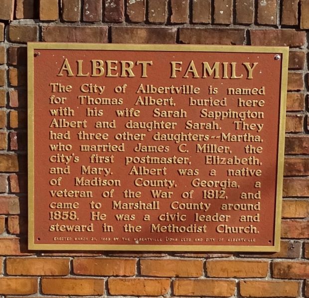 ALBERT FAMILY MEMORIAL PLAQUE