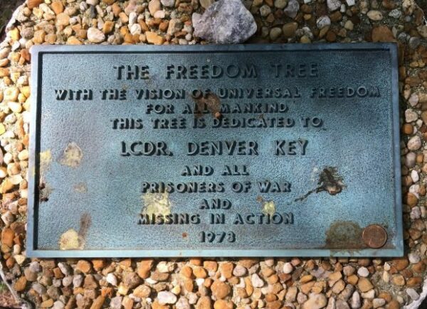 THE FREEDOM TREE LCDR. DENVER KEY MEMORIAL PLAQUE