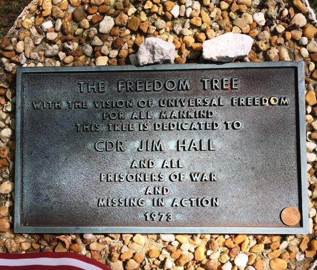THE FREEDOM TREE CDR. JIM HALL MEMORIAL PLAQUE