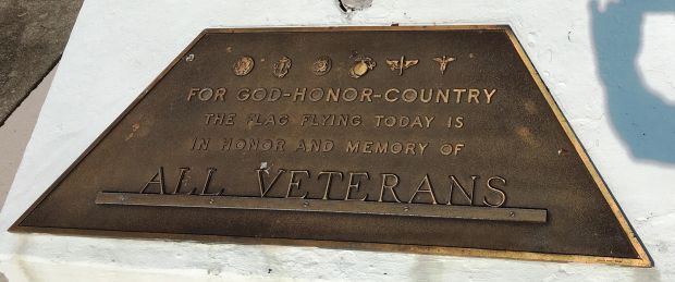 JACKSONVILLE ALL VETERANS MEMORIAL FLAGPOLE PLAQUE