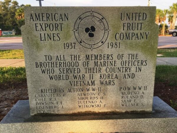 US MERCHANT MARINE WAR AND PEACE MEMORIAL BACK