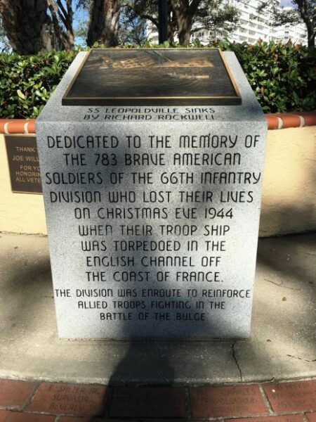 SS LEOPOLDVILLE SINKS WAR MEMORIAL