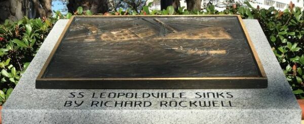 SS LEOPOLDVILLE SINKS WAR MEMORIAL PLAQUE