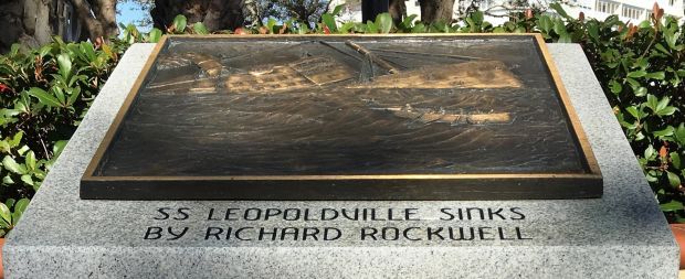 SS LEOPOLDVILLE SINKS WAR MEMORIAL PLAQUE