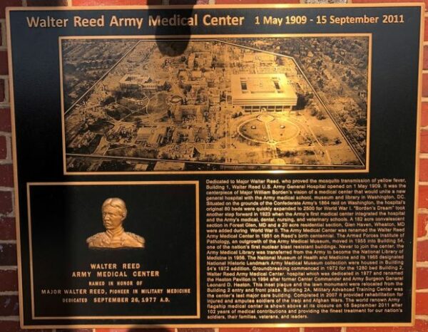 WALTER REED ARMY MEDICAL CENTER MEMORIAL PLAQUE