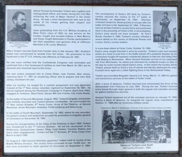 MAJOR GENERAL ALFRED T.A. TORBERT WAR MEMORIAL PLAQUE