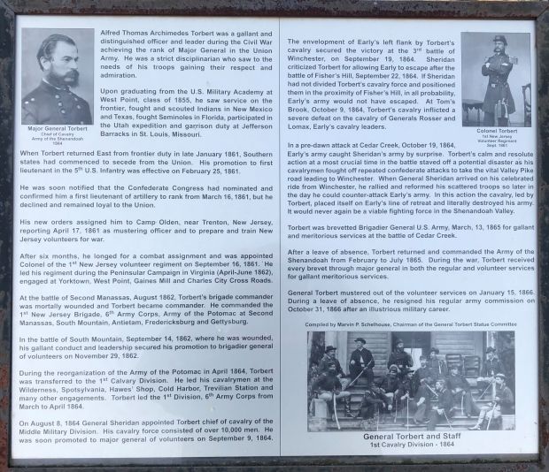 MAJOR GENERAL ALFRED T.A. TORBERT WAR MEMORIAL PLAQUE