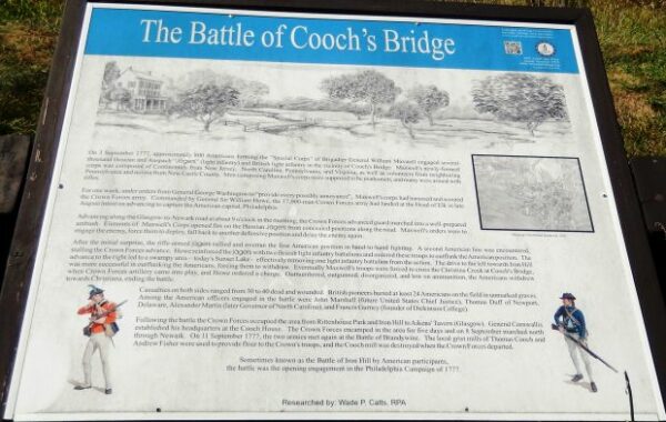 THE BATTLE OF COOCH’S BRIDGE WAR MEMORIAL PANEL