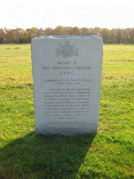 BATTERY B, FIRST PENNSYLVANIA ARTILLERY WAR MEMORIAL