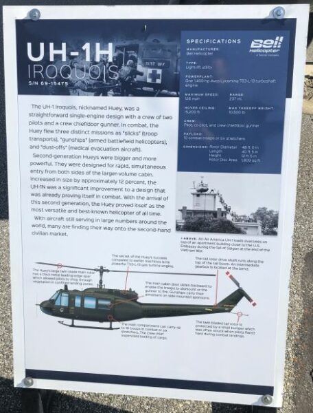 UH-1H IROQUOIS WAR MEMORIAL AIRCRAFT PLAQUE