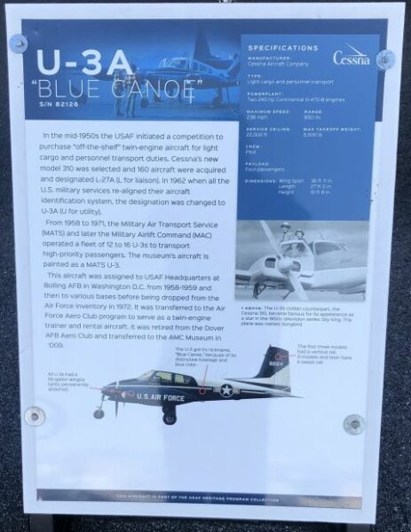 U-3A “BLUE CANOE” WAR MEMORIAL AIRCRAFT PLAQUE