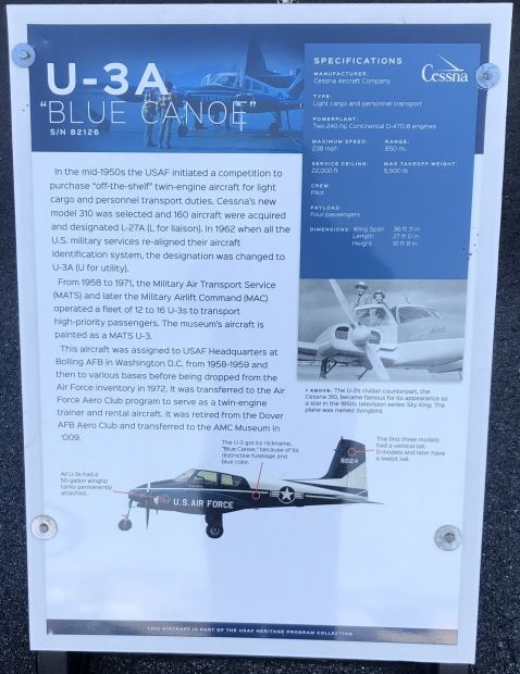 U-3A “BLUE CANOE” WAR MEMORIAL AIRCRAFT PLAQUE