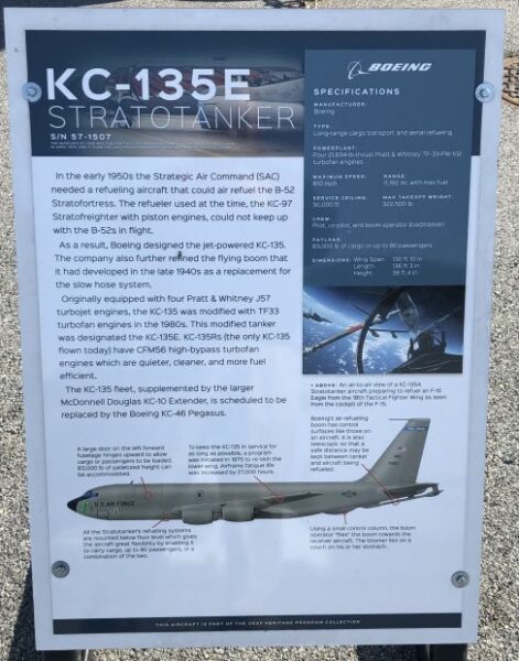 KC-135E STRATOTANKER WAR MEMORIAL AIRCRAFT PLAQUE