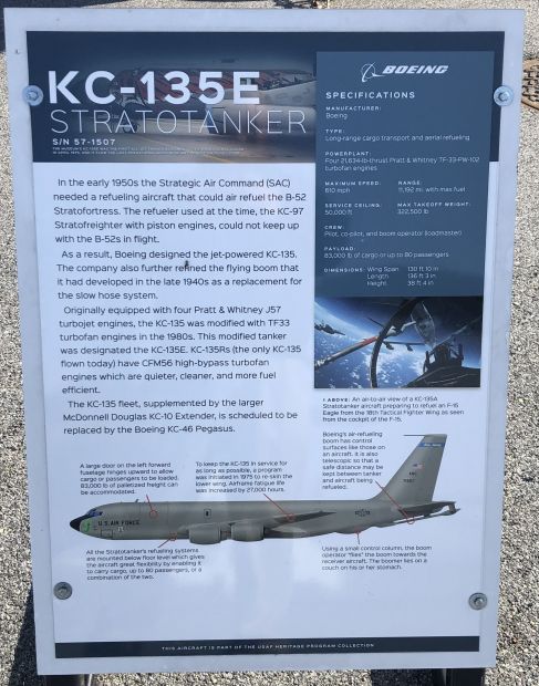 KC-135E STRATOTANKER WAR MEMORIAL AIRCRAFT PLAQUE