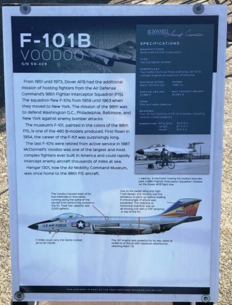 F-101B VOODOO WAR MEMORIAL AIRCRAFT PLAQUE