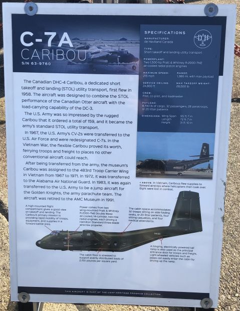 C-7A CARIBOU WAR MEMORIAL AIRCRAFT PLAQUE