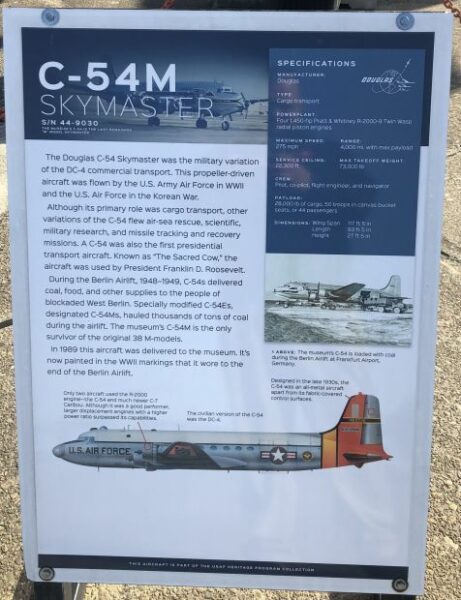 C-54M SKYMASTER WAR MEMORIAL AIRCRAFT PLAQUE