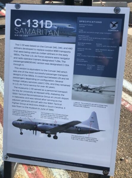 C-131D SAMARITAN WAR MEMORIAL AIRCRAFT PLAQUE