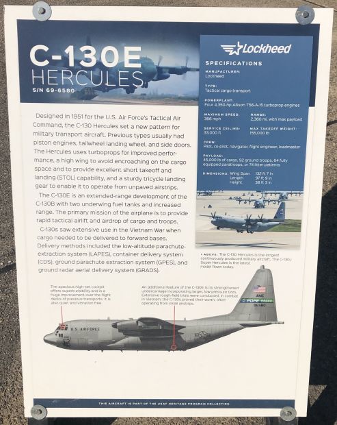 C-130E HERCULES WAR MEMORIAL AIRCRAFT PLAQUE