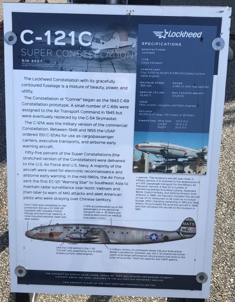 C-121C SUPER CONSTELLATION WAR MEMORIAL AIRCRAFT PLAQUE