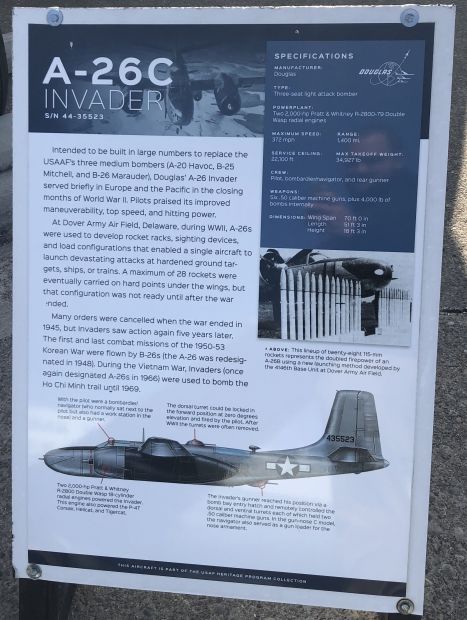 A-26C INVADER WAR MEMORIAL AIRCRAFT PLAQUE