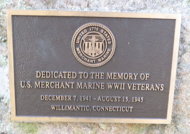 WILLIMANTIC MERCHANT MARINE WWII VETERANS MEMORIAL PLAQUE