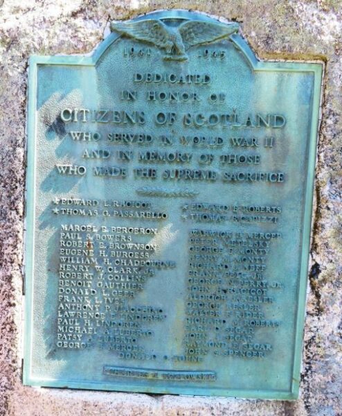 SCOTLAND WORLD WAR II MEMORIAL PLAQUE