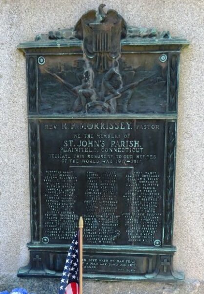 ST. JOHN’S PARISH WORLD WAR MEMORIAL PLAQUE