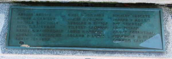 VILLAGE OF PLAINFIELD WORLD WAR II MEMORIAL PLAQUE C