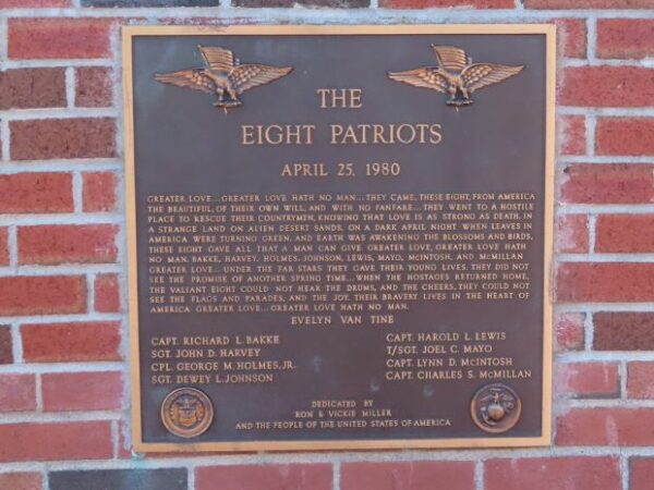 THE EIGHT PATRIOTS MEMORIAL PLAQUE