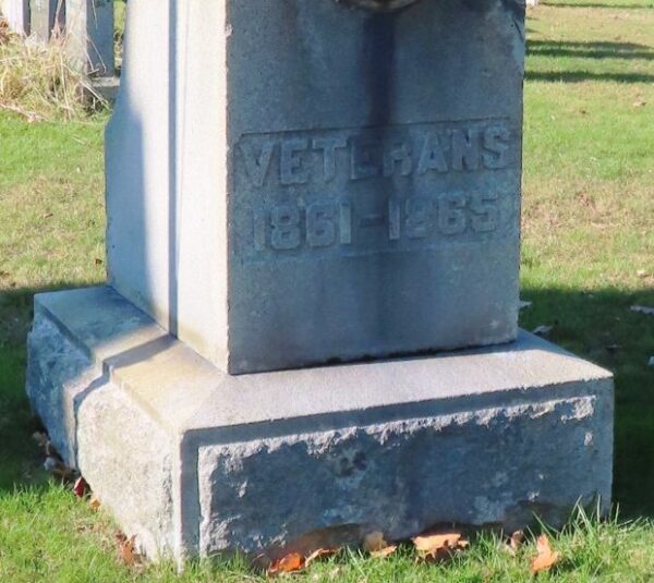 VETERANS 1861-1865 MEMORIAL CANNON DEDICATION STONE