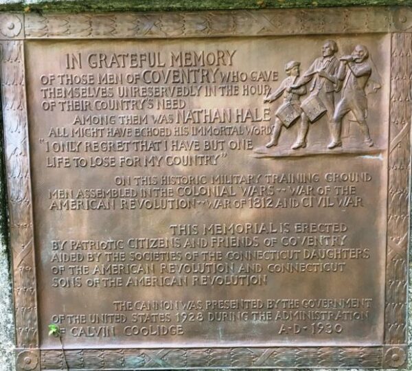COVENTRY VETERANS MEMORIAL PLAQUE