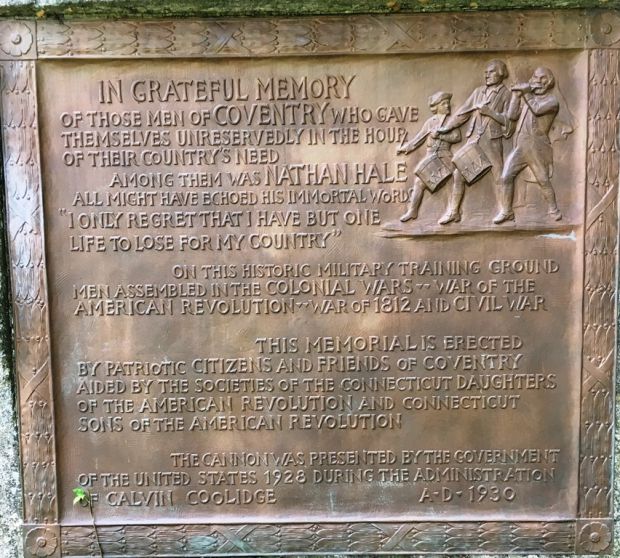 COVENTRY VETERANS MEMORIAL PLAQUE