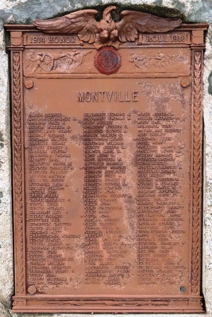 MONTVILLE HONOR ROLL MEMORIAL PLAQUE
