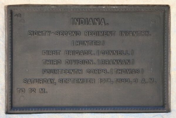 INDIANA. EIGHTY-SECOND REGIMENT INFANTRY WAR MEMORIAL PLAQUE