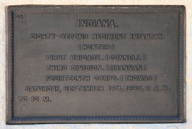 INDIANA. EIGHTY-SECOND REGIMENT INFANTRY WAR MEMORIAL PLAQUE