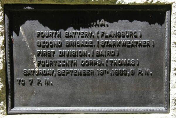 INDIANA. FOURTH BATTERY WAR MEMORIAL PLAQUE