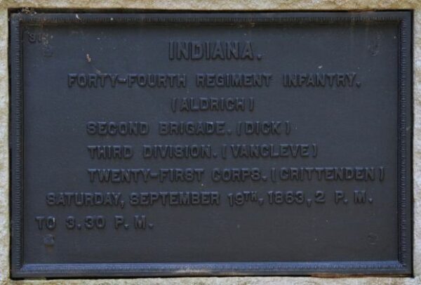 INDIANA. FORTY-FOURTH REGIMENT INFANTRY WAR MEMORIAL PLAQUE