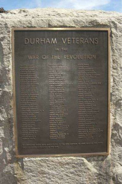 DURHAM VETERANS IN THE WAR OF THE REVOLUTION