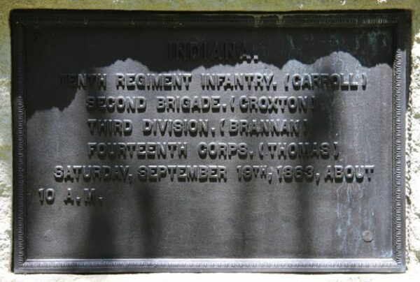 INDIANA. TENTH REGIMENT INFANTRY WAR MEMORIAL PLAQUE