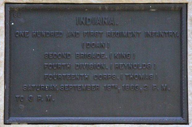 INDIANA. ONE HUNDRED AND FIRST REGIMENT INFANTRY WAR MEMORIAL PLAQUE II