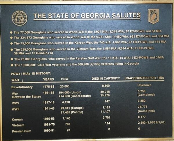 THE STATE OF GEORGIA SALUTES MEMORIAL PLAQUE SAINT MARYS