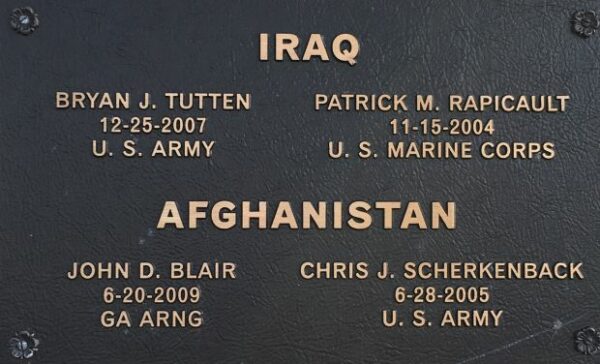 ST. JOHNS COUNTY, FLORIDA WAR MEMORIAL PLAQUE D